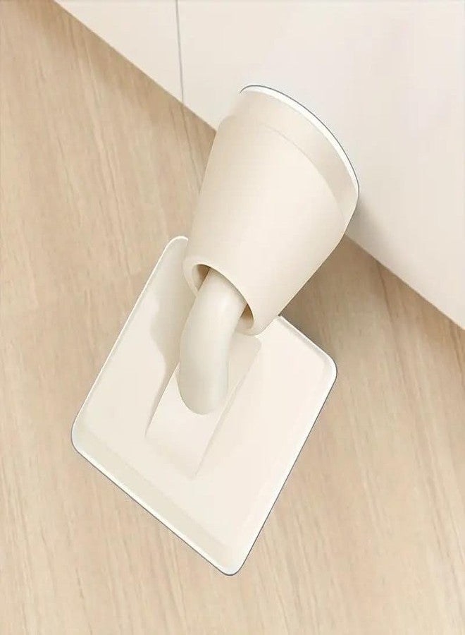 Rexez Door Stopper Floor Holder Anti Collision Door Bumper Strip Rubber Doorstop Wedge 3m Double-Sided Tape Hidden Sticker Floor Mounted Door Stopper (1 pcs) - Image 1